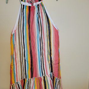 LISTICLE STRIPED MINI DRESS